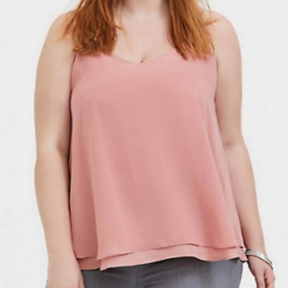 Torrid Sophie Ash Rose Chiffon Swing Cami Size Large